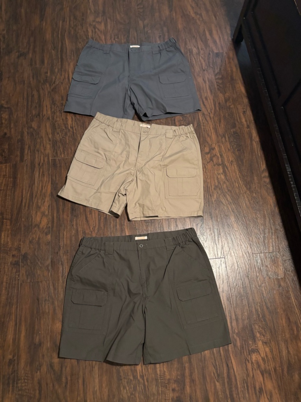 Savane Men's Cargo Shorts Trio - Gray, Khaki & Olive